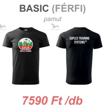 Férfi Pamut Póló - SUPLES mintával - fekete pólón