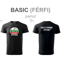 Férfi Pamut Póló - SUPLES mintával - fekete pólón