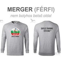 Férfi környakas pulóver(tavaszi-őszi) - SUPLES mintával - szürke pulóveren