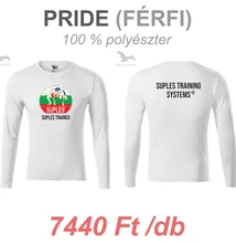 Férfi Technikai Póló, hosszú ujjas - SUPLES mintával - fehér pólón