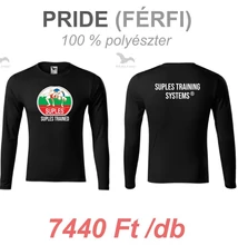 Férfi Technikai Póló, hosszú ujjas - SUPLES mintával - fekete pólón