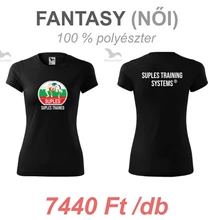 Női Technikai Póló - SUPLES mintával - fekete pólón