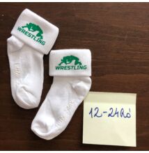 Baba zokni -zöld összekapaszkodós mintával - fehér zoknin (12-24hó)
