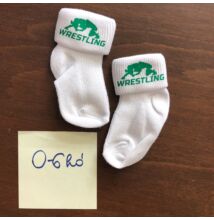 Baba zokni - zöld összekapaszkodós mintával - fehér zoknin (0-6hó)