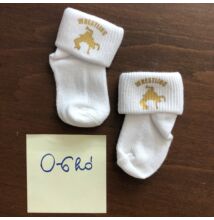 Baba zokni - arany dobós mintával - fehérk zoknin (0-6hó)