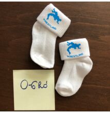 Baba zokni - világoskék új dobós mintával - fehér zoknin (0-6hó)
