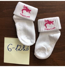 Baba zokni - rózsaszín új dobós mintával - fehér zoknin (6-12hó)