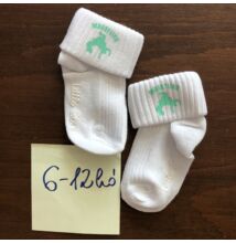 Baba zokni - menta dobós mintával - fehér zoknin (6-12hó)