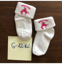 Baba zokni - rózsaszín új dobós mintával - fehér zoknin (6-12hó)