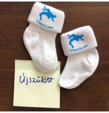 Baba zokni - világoskék új dobós mintával - fehér zoknin (újszülött)