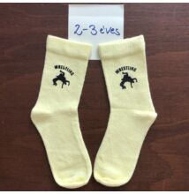 Baba zokni - fekete dobós mintával - sárga zoknin (2-3 év)
