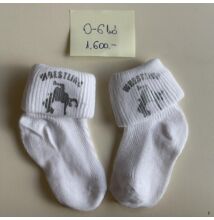 Baba zokni - ezüst dobós mintával - fehér zoknin (0-6hó)