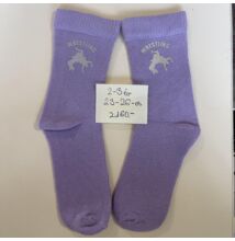 Baba zokni - ezüst dobós mintával - lila zoknin (2-3 év)
