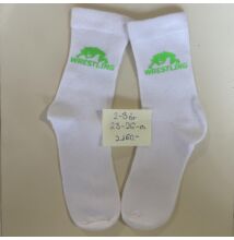 Baba zokni - neonzöld összekapaszkodós mintával - fehér zoknin (2-3 év)