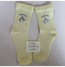 Baba zokni - ezüst dobós mintával - sárga zoknin (2-3 év)