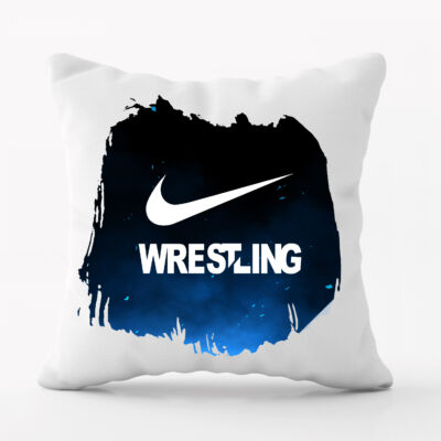 Párna - Fehér Wrestling Nike mintával, kék háttérrel