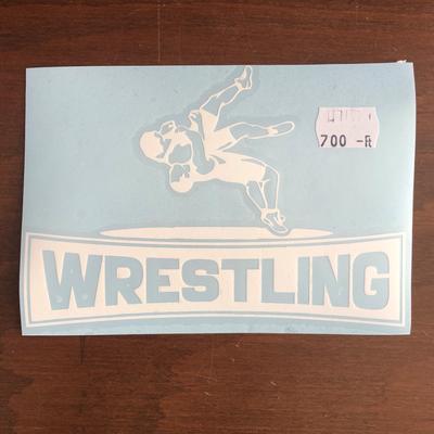 Wrestling szőnyeges - kontúr matrica - fehér
