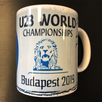 U23 Championship, kék-fekete-fehér bögre