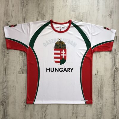 Férfi technikai póló - piros kerek nyakú - Hungary