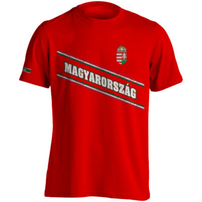 Női póló - Magyarország mintával - piros pólón