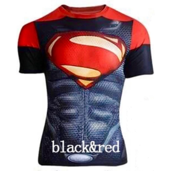 Superman fekete-piros Rashguard rövid újjas-XS