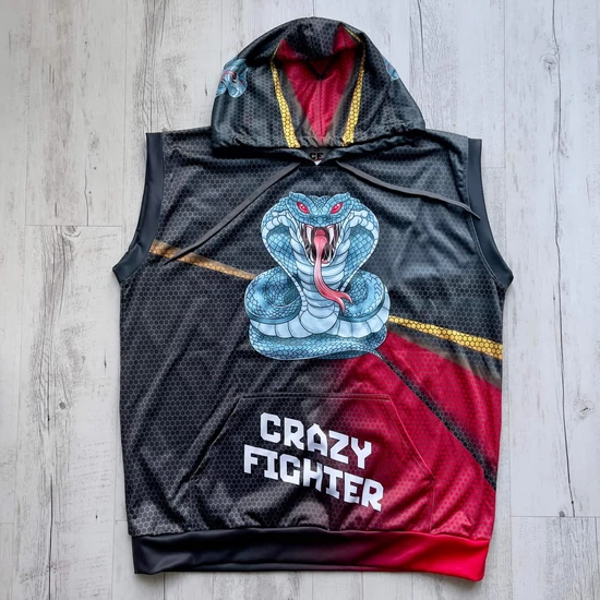 Férfi vastag mellény (rashguard) - kígyós mintával - fekete mellényen