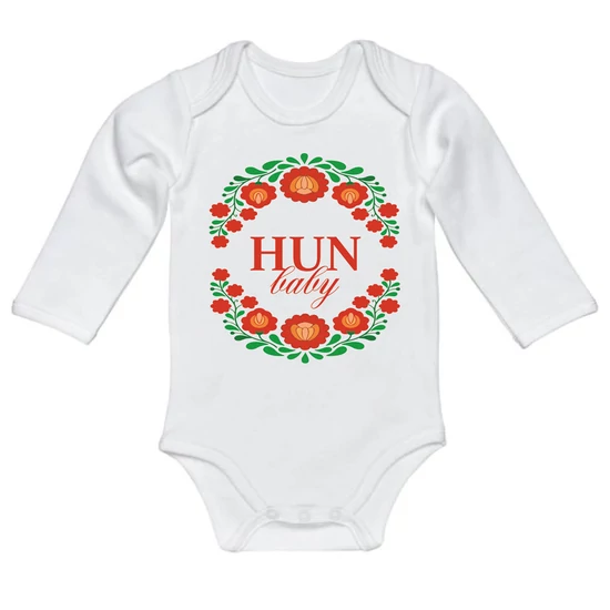 Baba-body, hosszú ujjas, pamut fehér-HUN Baby Baba-body, hosszú ujjas, pamut fehér-HUN Baby