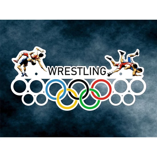 Fali Éremakasztó Fából - wrestling (50 x 23cm)