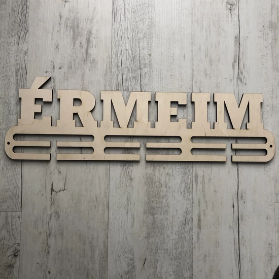 Fali Éremakasztó Fából - ÉRMEIM 2 soros bézs (49x15)
