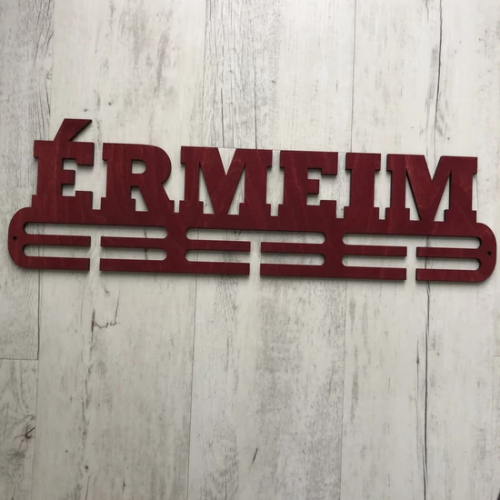 Fali Éremakasztó Fából - ÉRMEIM 2 soros bordó (49x15)