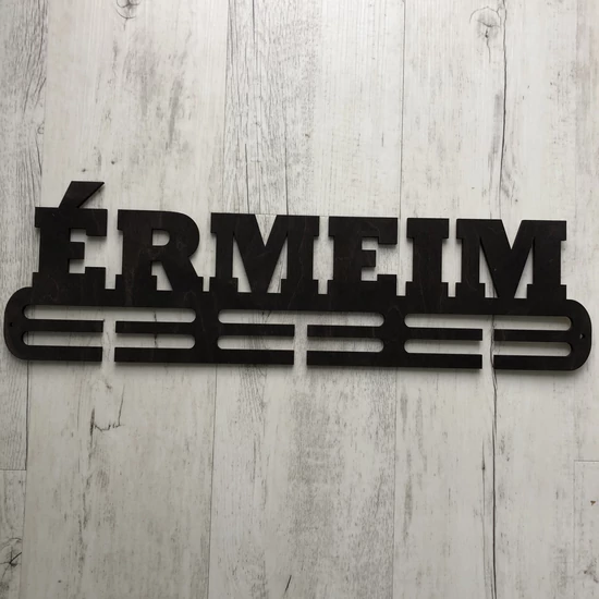 Fali Éremakasztó Fából - ÉRMEIM 2 soros sötétbarna (49x15)