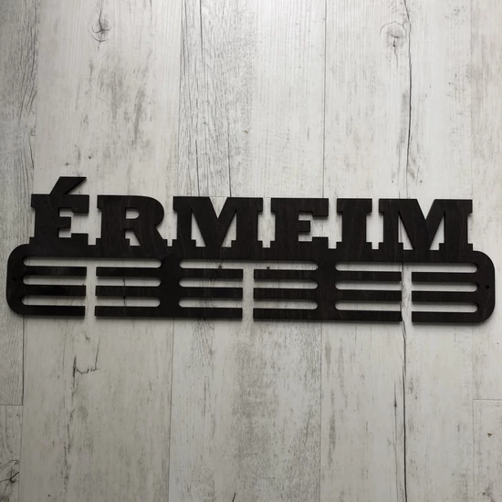 Fali Éremakasztó Fából - ÉRMEIM - 3 sötétbarna (15x50cm)