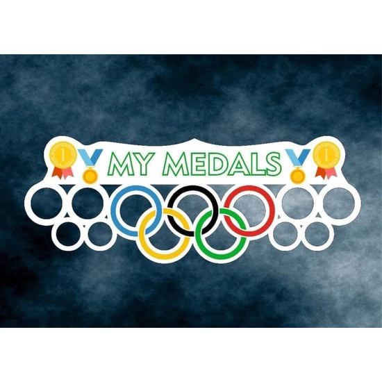 Fali Éremakasztó Fából - MY MEDALS hosszúkás (50 x 19cm)