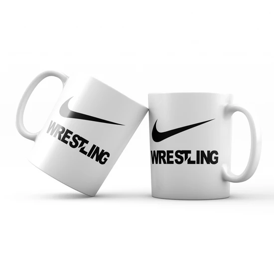 Bögre - Nike Wrestling, fekete mintával - fehér bögrén