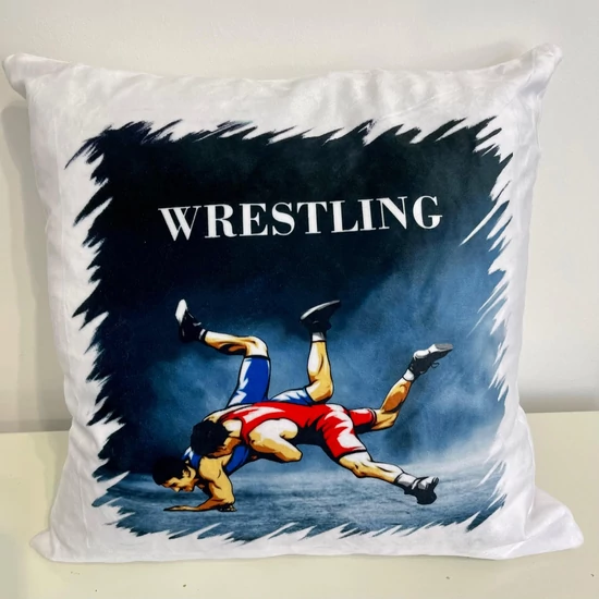 Díszpárna kék háttérrel-Wrestling