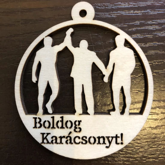 Festhető, színezhető fa karácsonyfadísz- Boldog Karácsonyt 4.