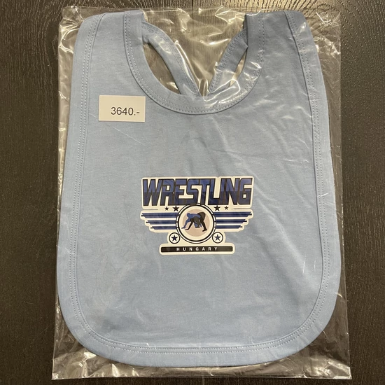 Baba előke (partedli) Wrestling 3 csíkos kék- világoskék előkén
