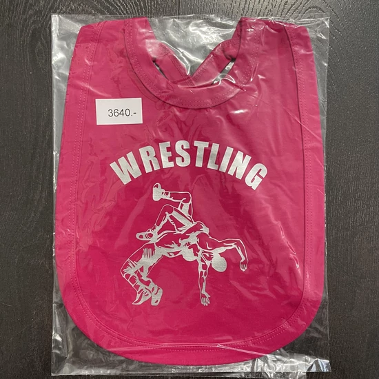 Baba előke (partedli) Wrestling ezüst- pink előkén