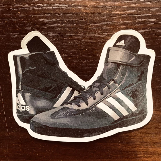 Birkózócipő matrica- fekete,ezüst Birkózócipő matrica- fekete,ezüst