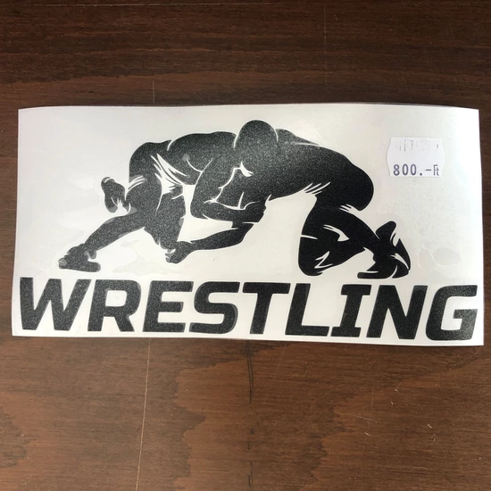 Wrestling kontúr matrica autóra 20cm - fekete