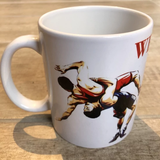 Új wrestling mintás bögre (fehér)