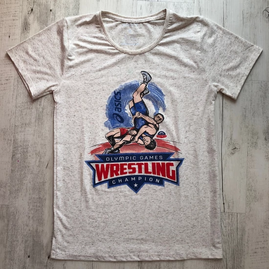 Férfi póló Olimpic Games Wrestling Champion-fehér Férfi póló Olimpic Games Wrestling Champion-fehér
