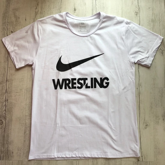 Férfi póló - Wrestling fekete pipával - fehér