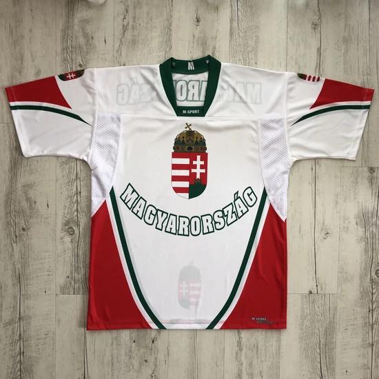 Férfi technikai póló - Magyarország - fehér, piros