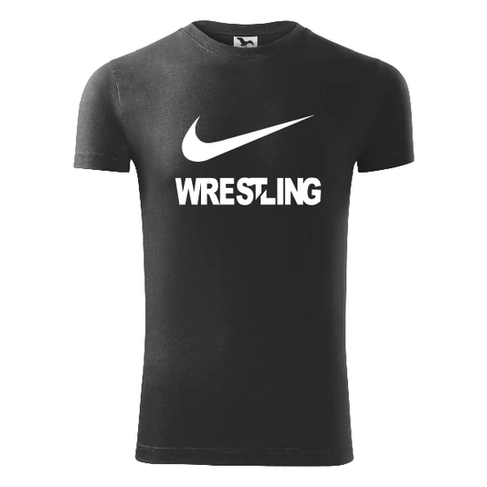 Férfi póló - Wrestling fehér pipával - fekete