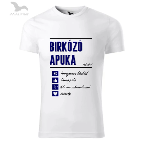 Férfi technikai póló - Birkózó apuka - fehér, kék