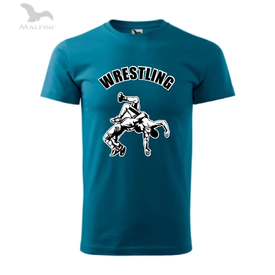 Férfi póló - Wrestling mintás - kék-fekete