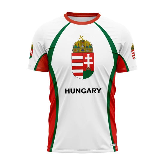 Férfi technikai póló - piros kerek nyakú - Hungary