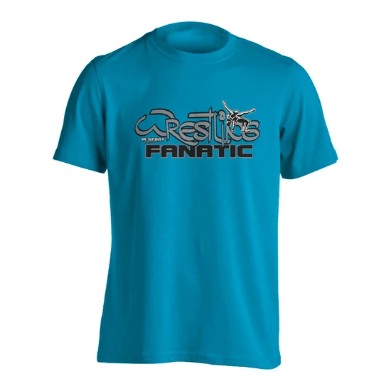 Férfi póló - Wrestling fanatic - Vizszintes - Türkiz