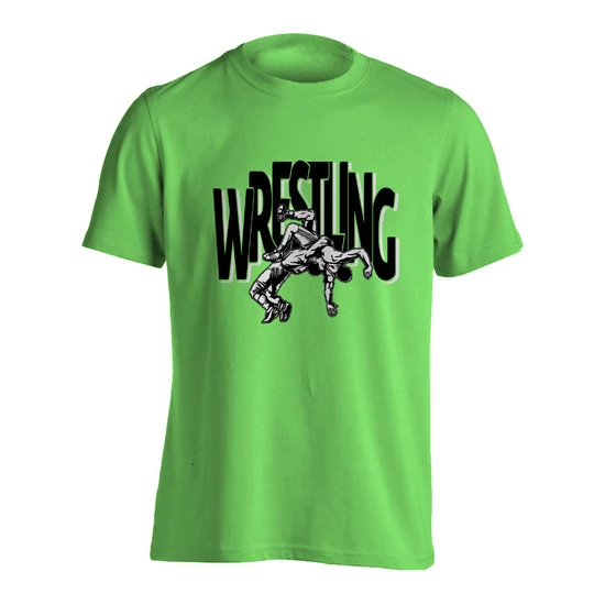 Férfi póló - Wrestling dobós - zöld